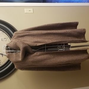 Soft Surroundings brown cardigan with neck scarf